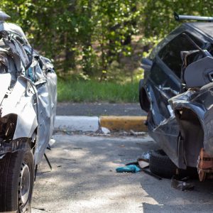 Many,Broken,Cars,After,A,Traffic,Accident,In,The,Parking